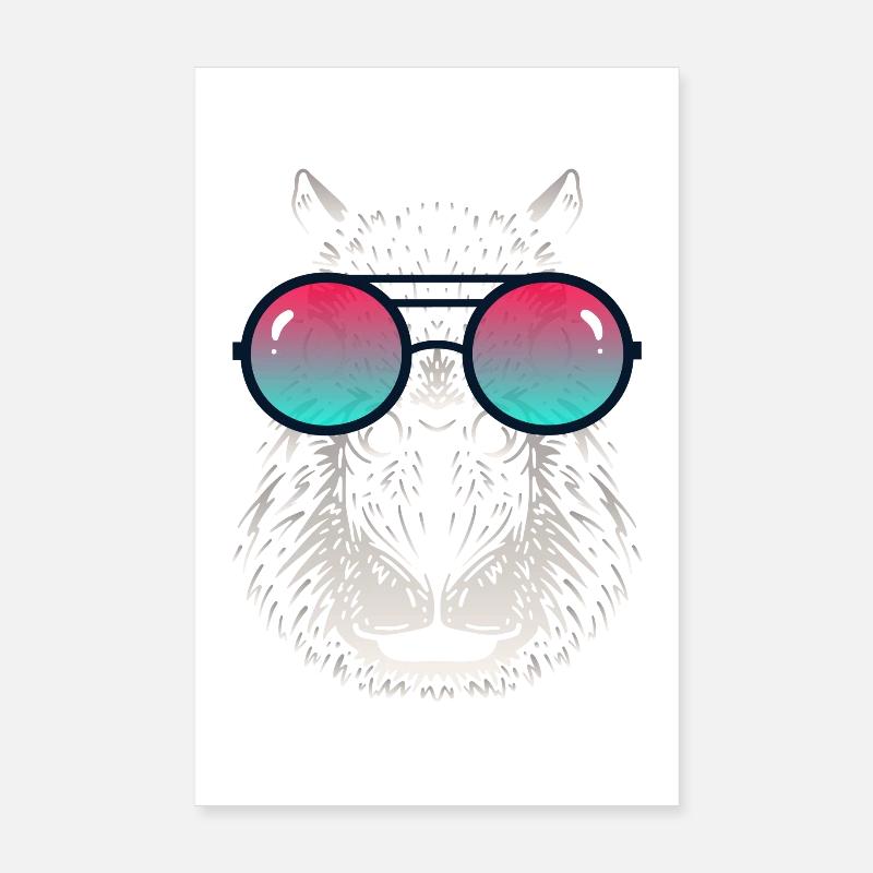 Cool Capybara with Sunglasses Poster 8" x 12" (20x30 cm)