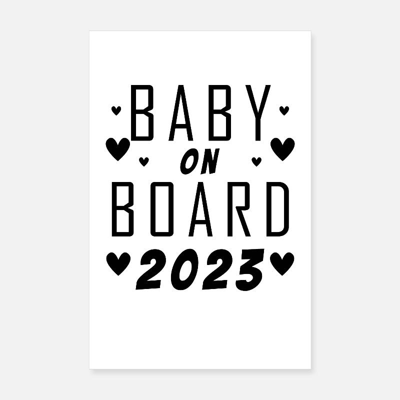 Bébé 2023 - Naissance Enceinte 2023 Grossesse Poster 20 x 30 cm