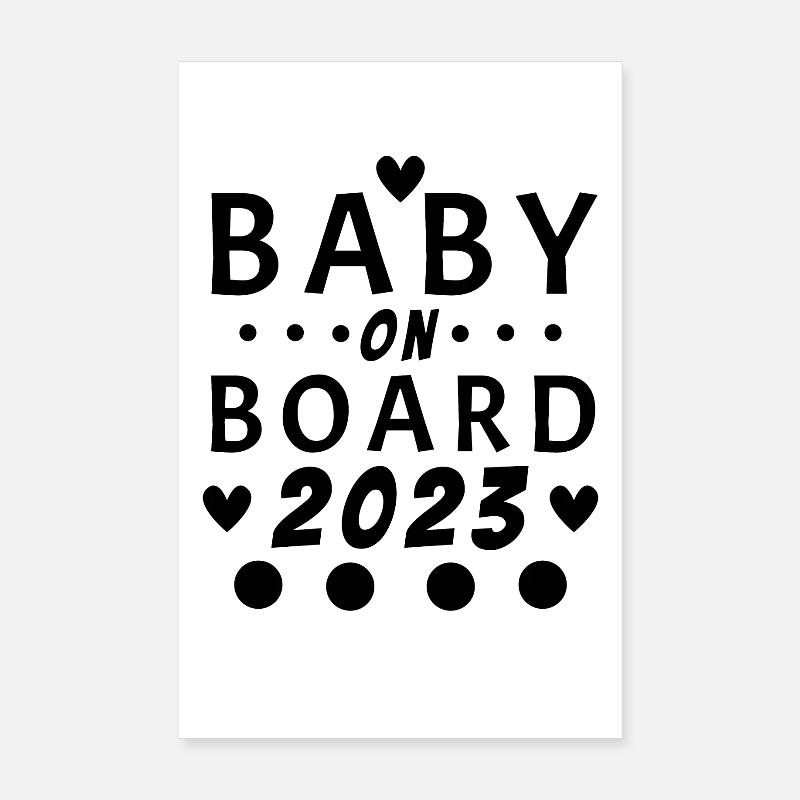 Bébé 2023 - Naissance Enceinte 2023 Grossesse Poster 20 x 30 cm