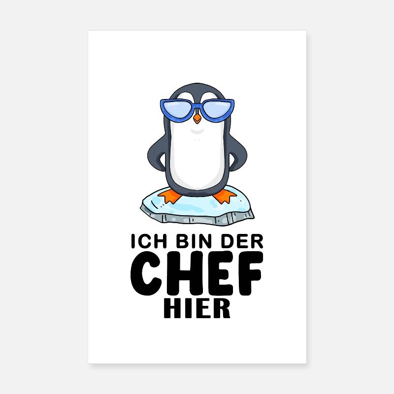 cooler Pinguin Chef Spruch Poster 20x30 cm
