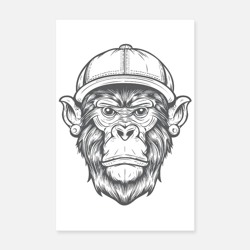 Funky Affe Poster 20x30 cm