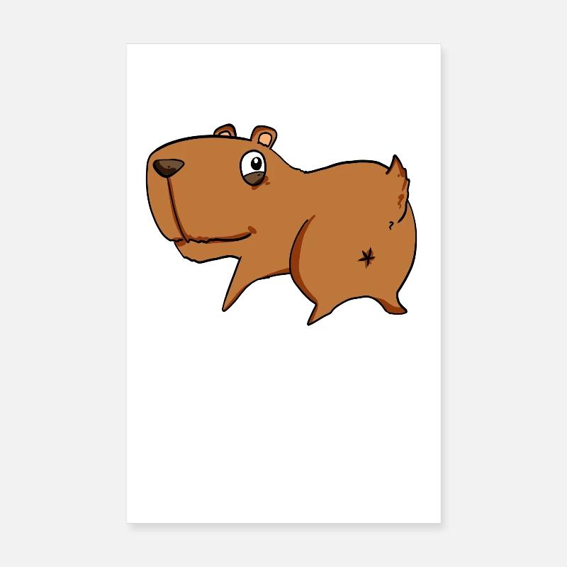 Capybara vu de derrière - Cul de Capybara Poster 20 x 30 cm
