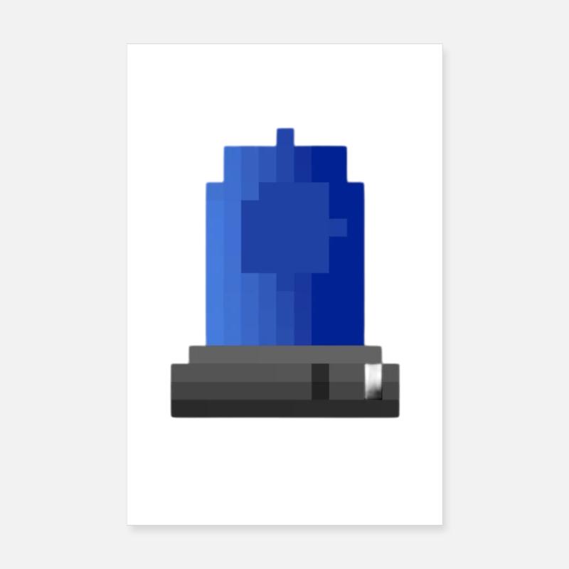 Blaulicht Sirene Pixelkunst Poster 20x30 cm