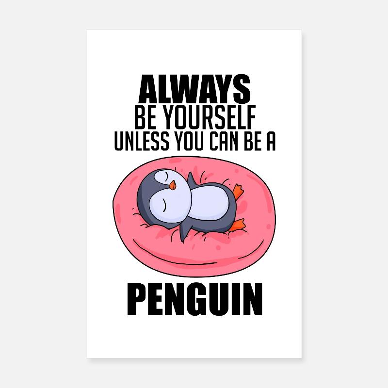 Penguin Penguins Dicton Poster 20 x 30 cm