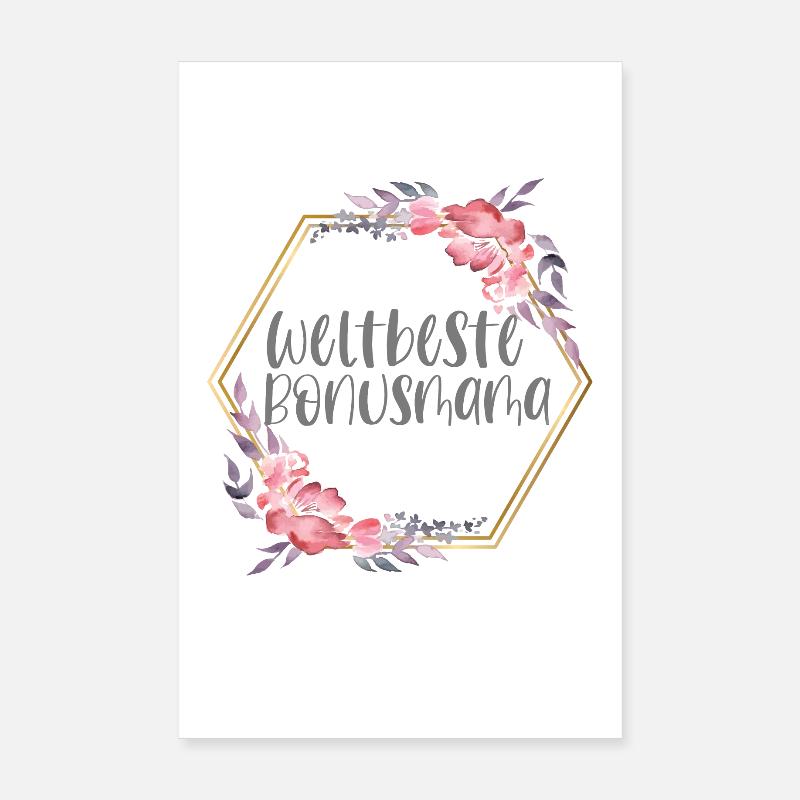 Weltbeste Bonusmama Muttertag Stiefmutter Familie  Poster 20x30 cm