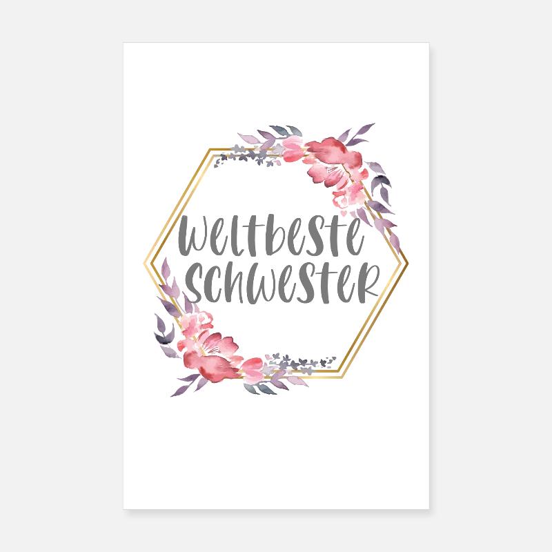 Weltbeste Schwester Schwesterherz Geschenk Poster 20x30 cm
