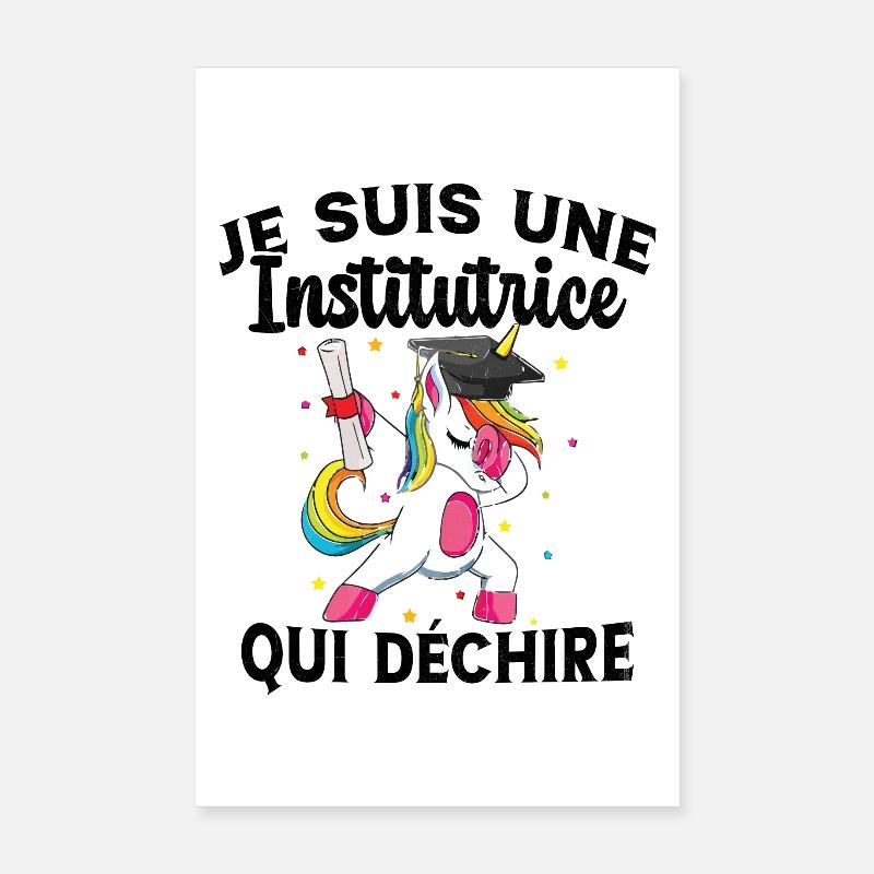 Femme Institutrice Qui Déchire Idée Enseignant Poster 20 x 30 cm