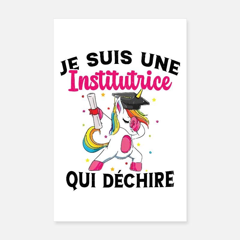 Femme Institutrice Qui Déchire Idée Enseignant Poster 20 x 30 cm