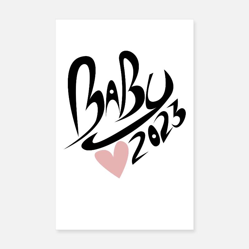Bébé 2023 - Naissance Enceinte 2023 Grossesse Poster 20 x 30 cm