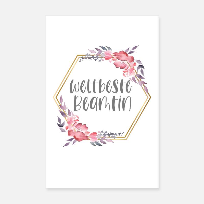 Weltbeste Beamtin Amt Beruf Geschenk Poster 20x30 cm