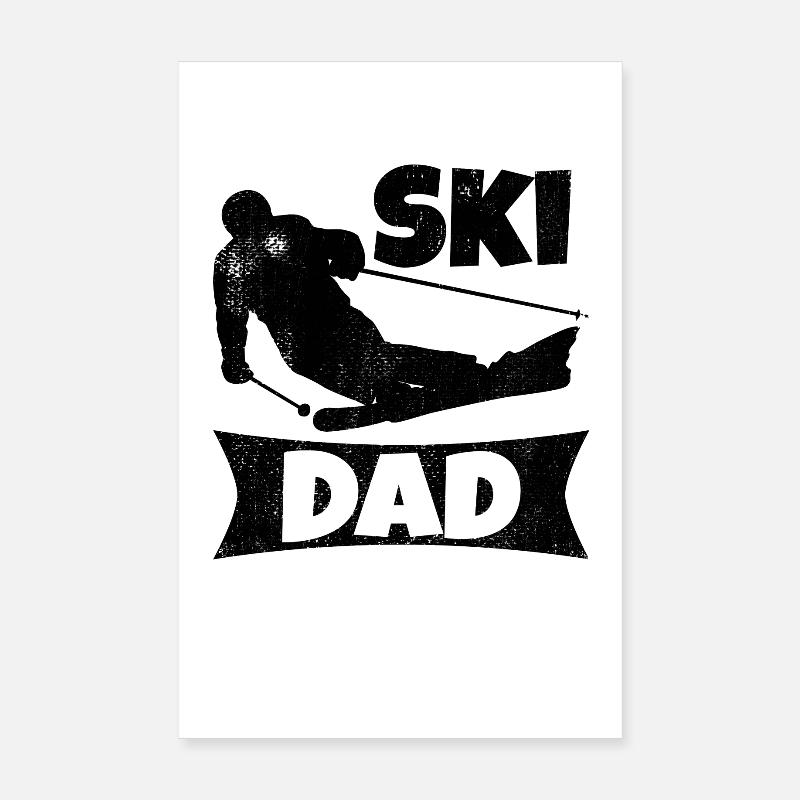 Skifahrer Papa Poster 20x30 cm