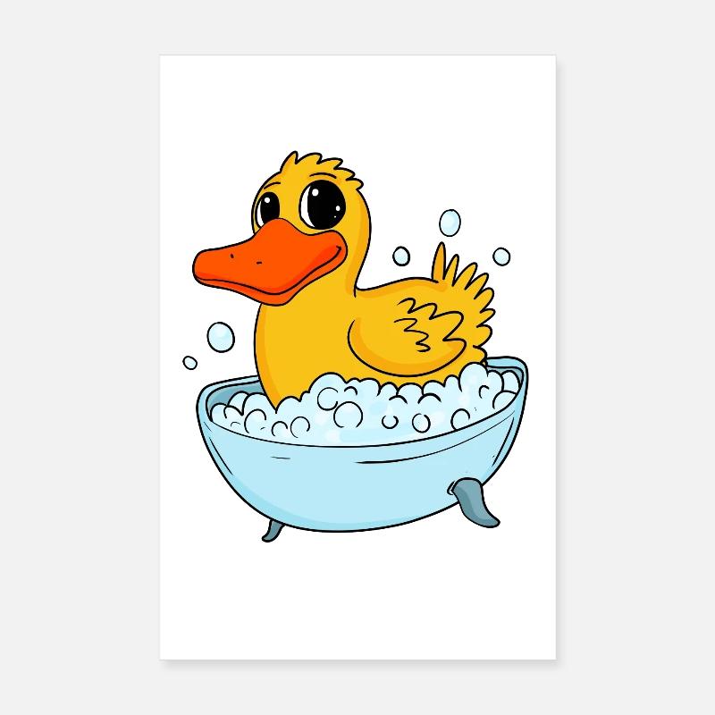 Duck bathing duck bathing Poster 8" x 12" (20x30 cm)