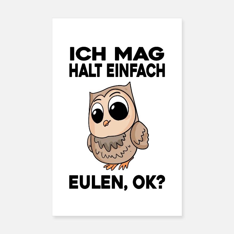 Ich mag halt einfach Eulen Poster 20x30 cm