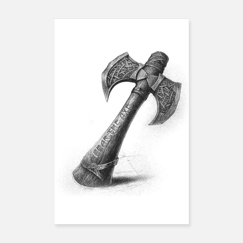 Fear the axe Viking axe Poster 8" x 12" (20x30 cm)
