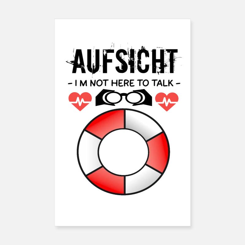 Aufsicht - Badeaufsicht - Poster 20x30 cm - Weiß
