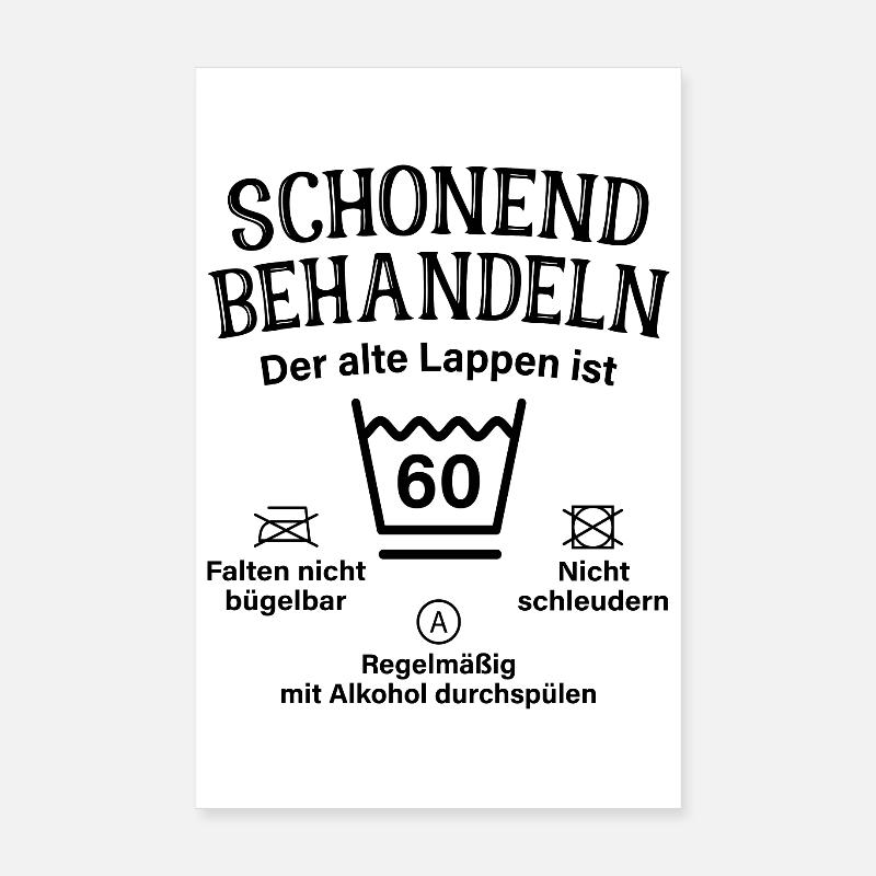 60. Geburtstag Schonend Behandeln Alte Lappen 60 Poster 20x30 cm