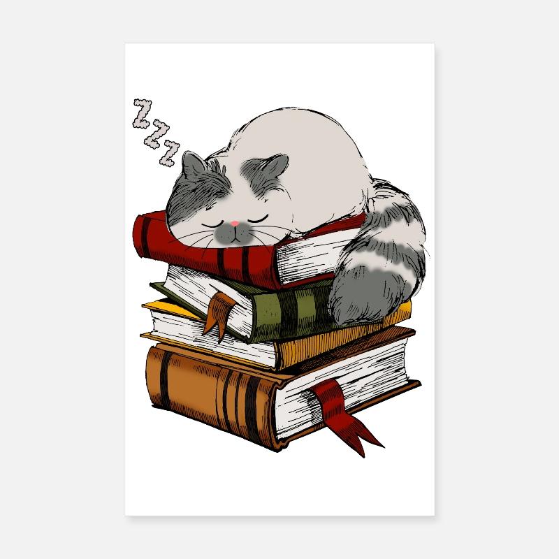 lesen, bücher, studieren, lesen Poster 20x30 cm