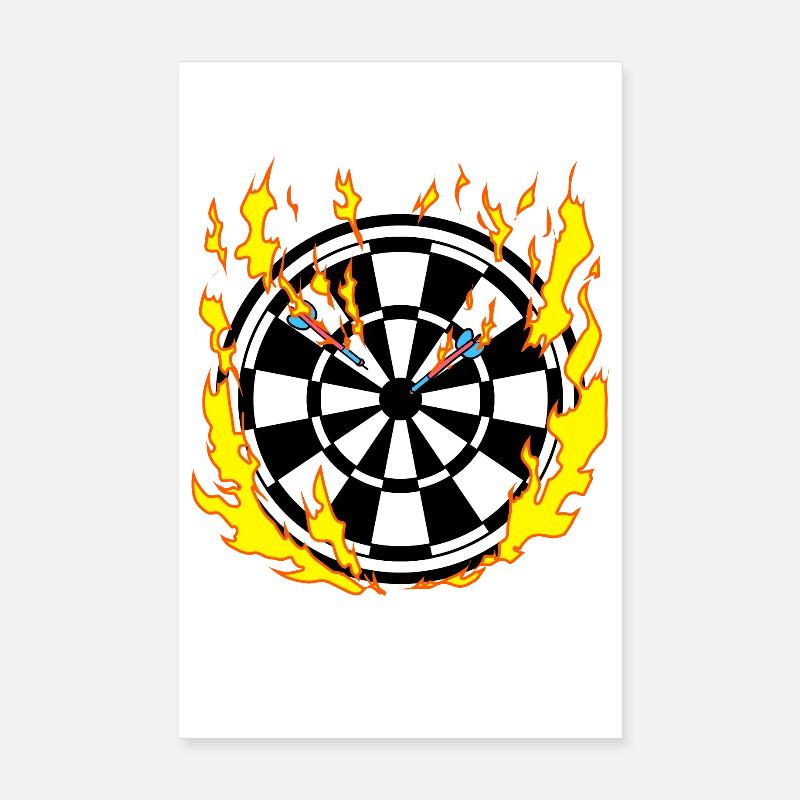 Jeu de fléchettes en flammes - Dart Player Poster 20 x 30 cm