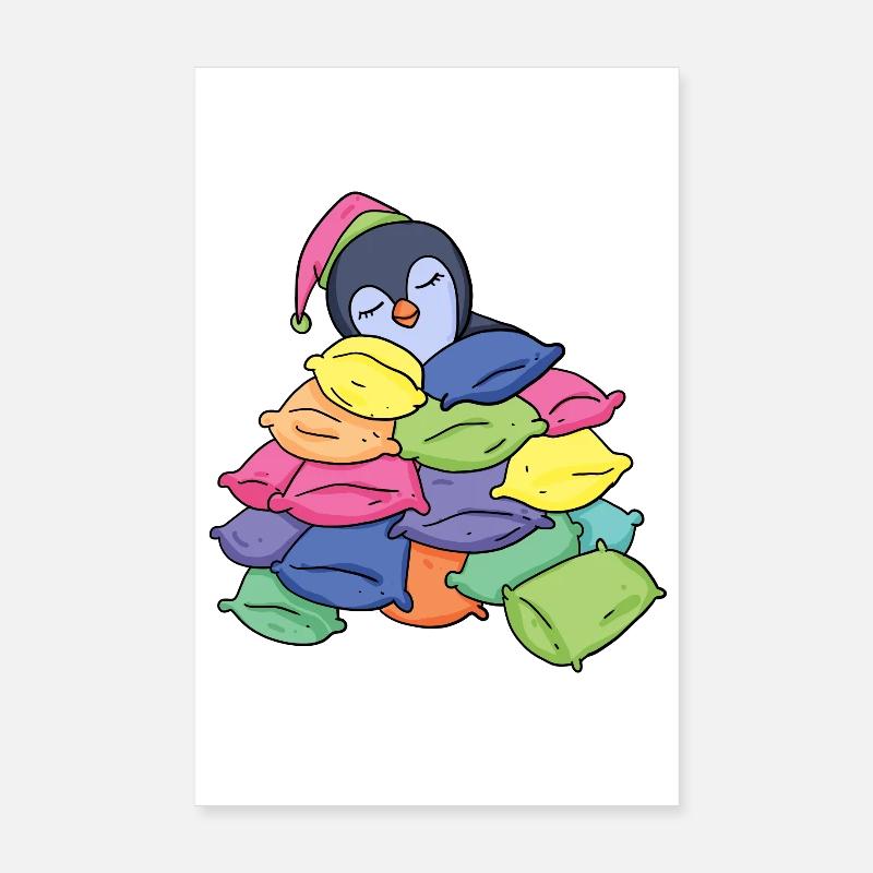 Sleeping Penguin Poster 8" x 12" (20x30 cm)