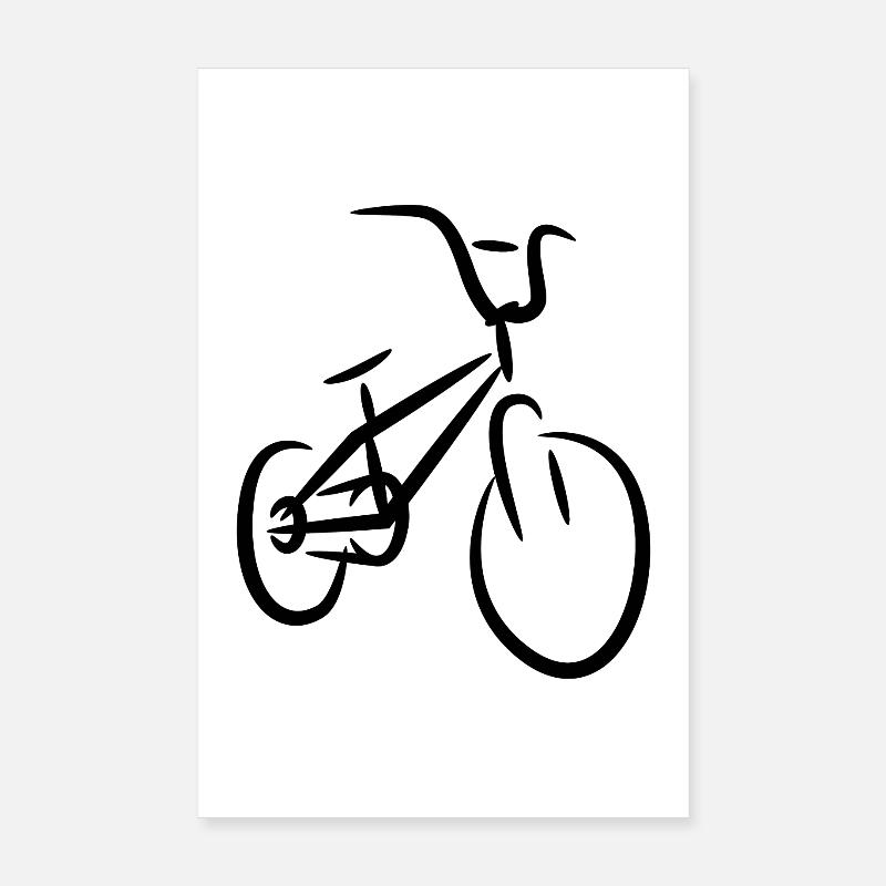 Dessin de vélo BMX Poster 20 x 30 cm