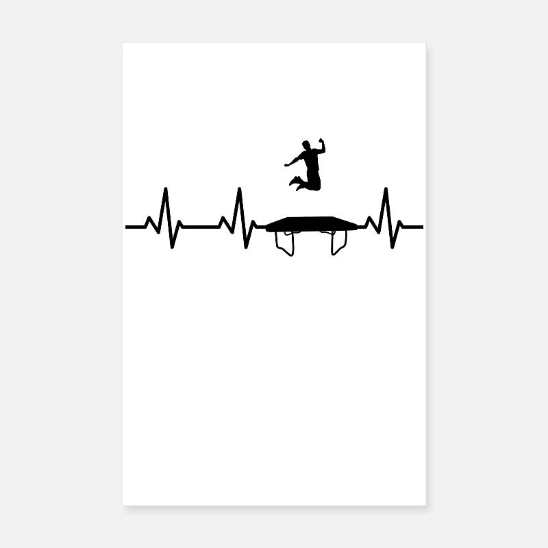 Trampoline ECG Heart Line Poster 8" x 12" (20x30 cm)
