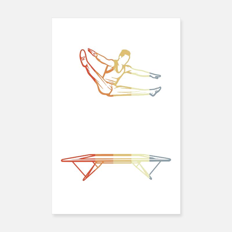 Drôle de garçon trampoline Poster 20 x 30 cm