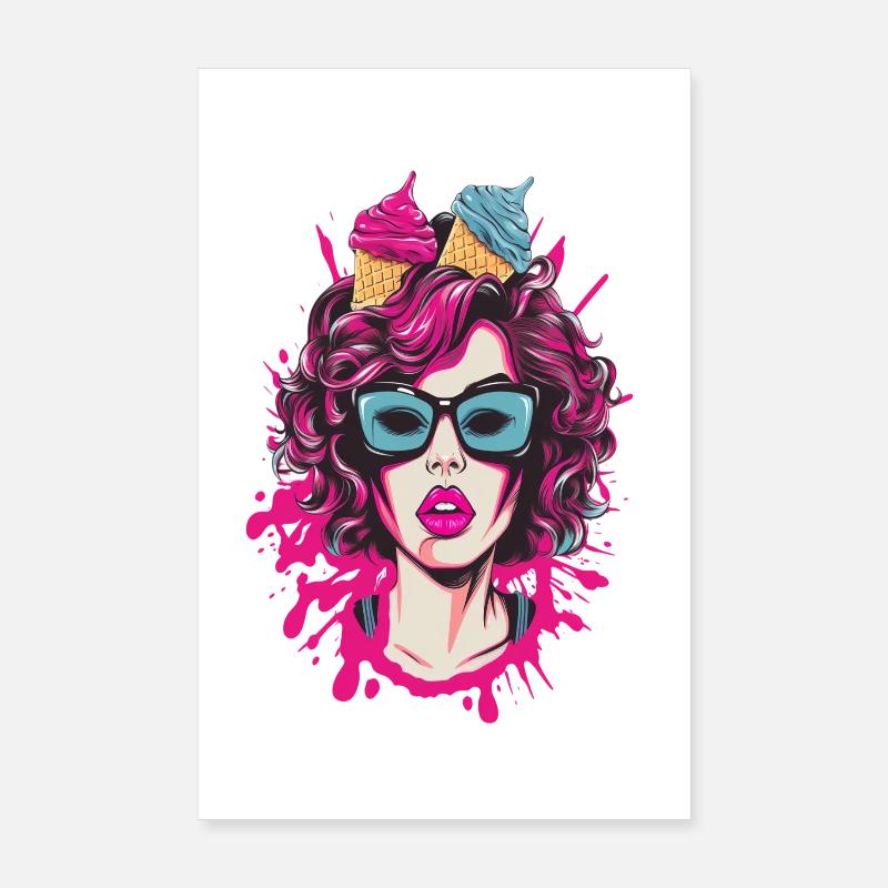Lebendige Pop-Art Comics Schwester Poster 20x30 cm