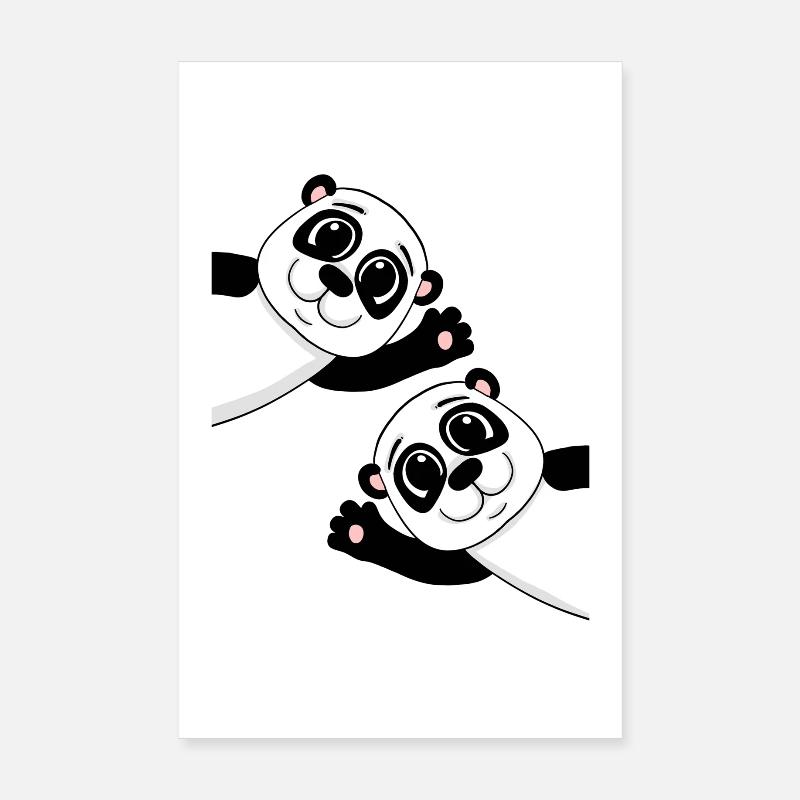 Pandas mignons Poster 20 x 30 cm