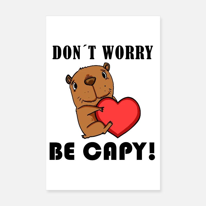 Capybara Capybara Cadeau Poster 20 x 30 cm