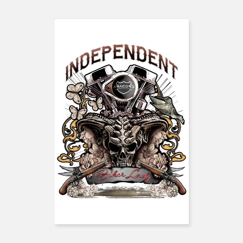 skull demon engine Biker Tshirt für Mädels Poster 20x30 cm