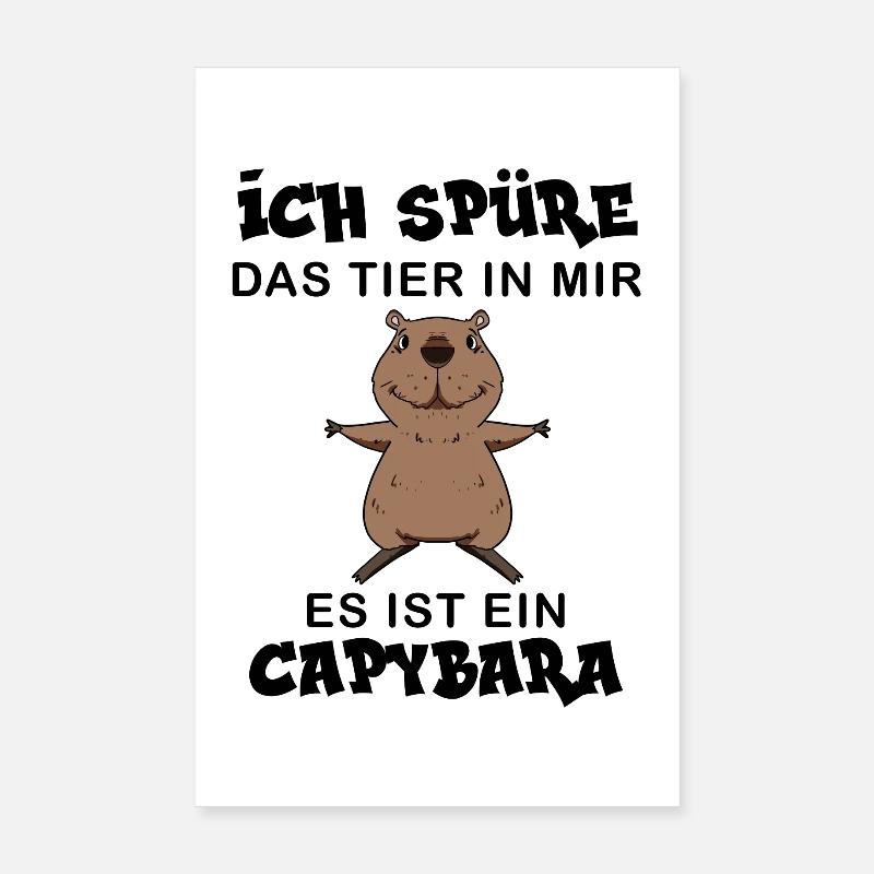 Capybara Wasserschwein - Poster 20x30 cm - Weiß