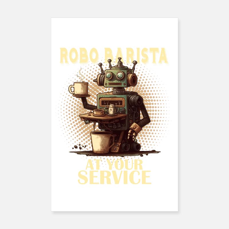 Robobarista Robot de cuisson de café Poster 20 x 30 cm