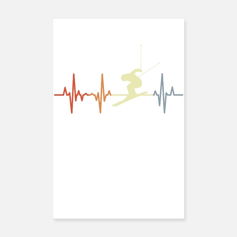 Palpitations de skieur ECG Poster 20 x 30 cm