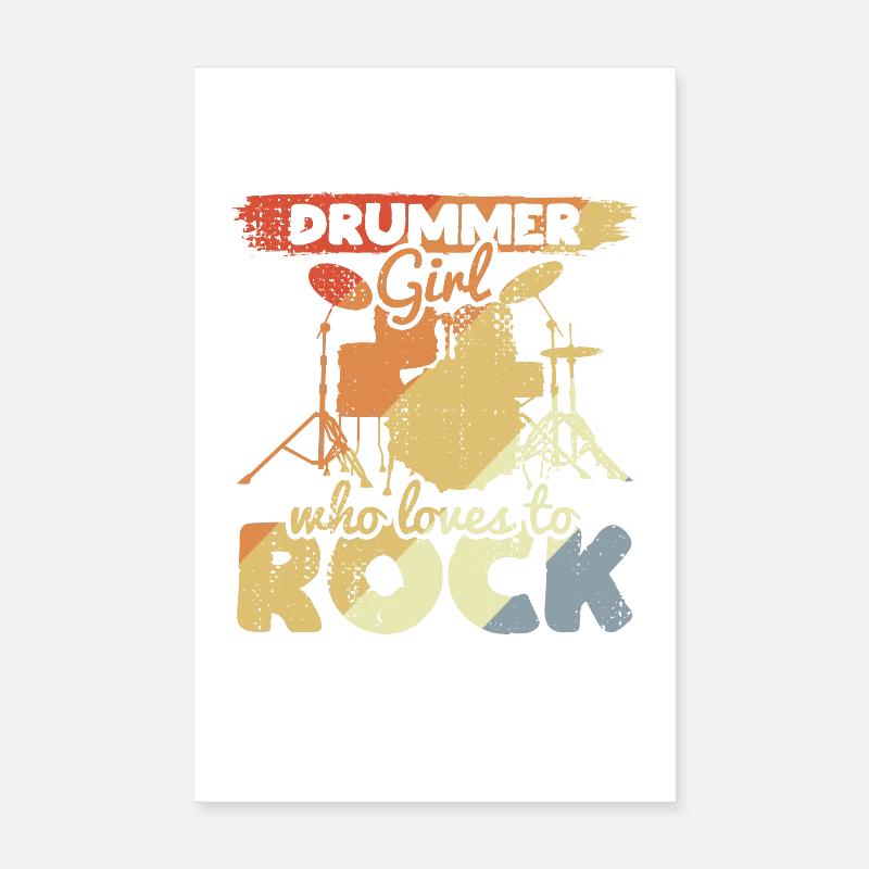 Fille batteuse Poster 20 x 30 cm