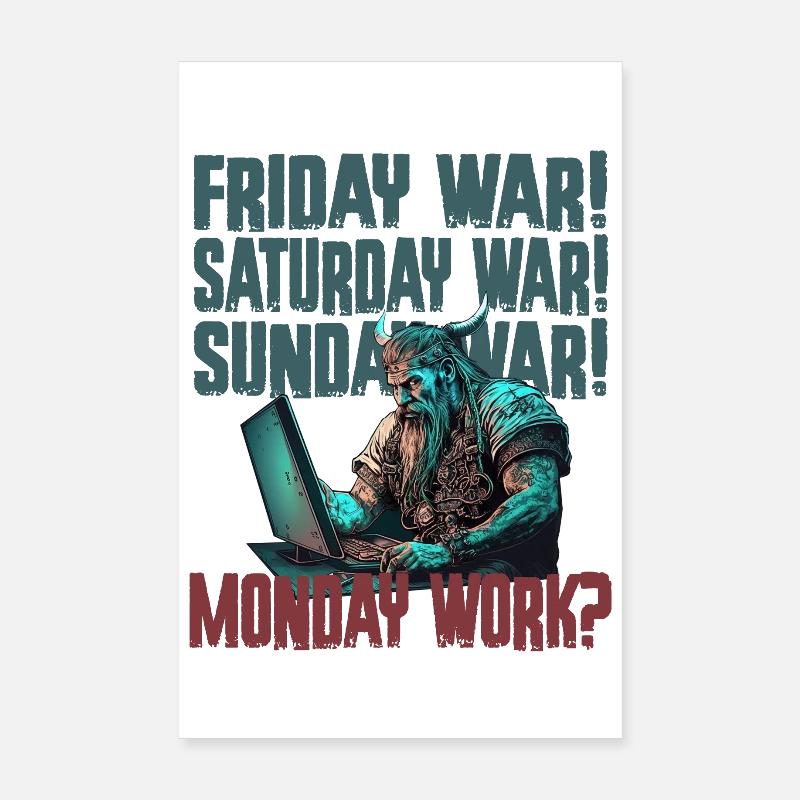 Travail du lundi Programmation Vikings Poster 20 x 30 cm