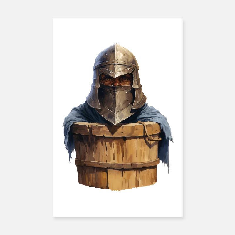 Ritter im Eimer – Lustiges RPG Design Poster 20x30 cm
