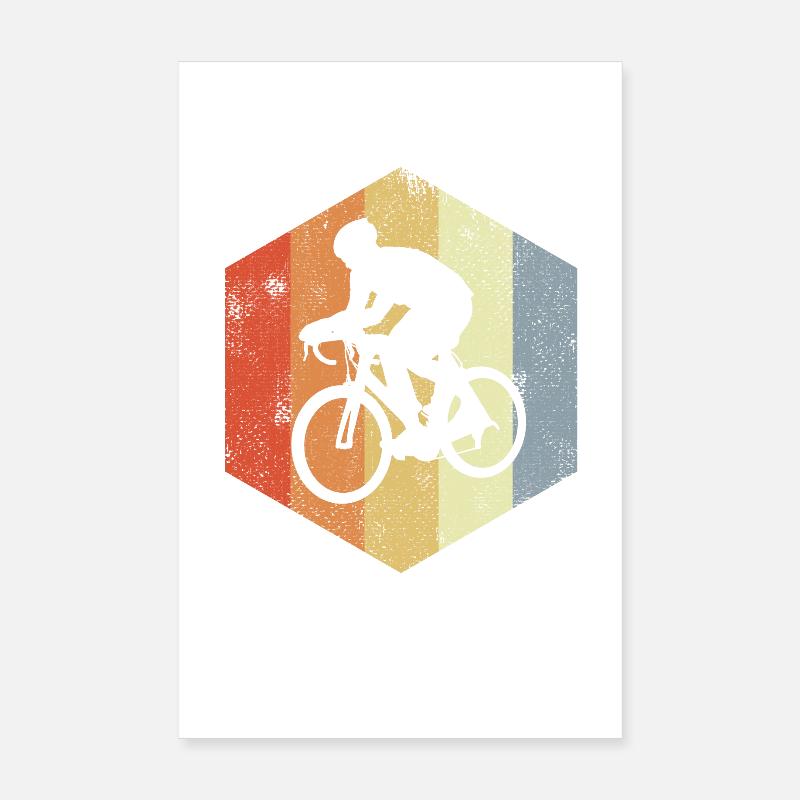 Lustiger Radfahrer - Poster 20x30 cm - Weiß