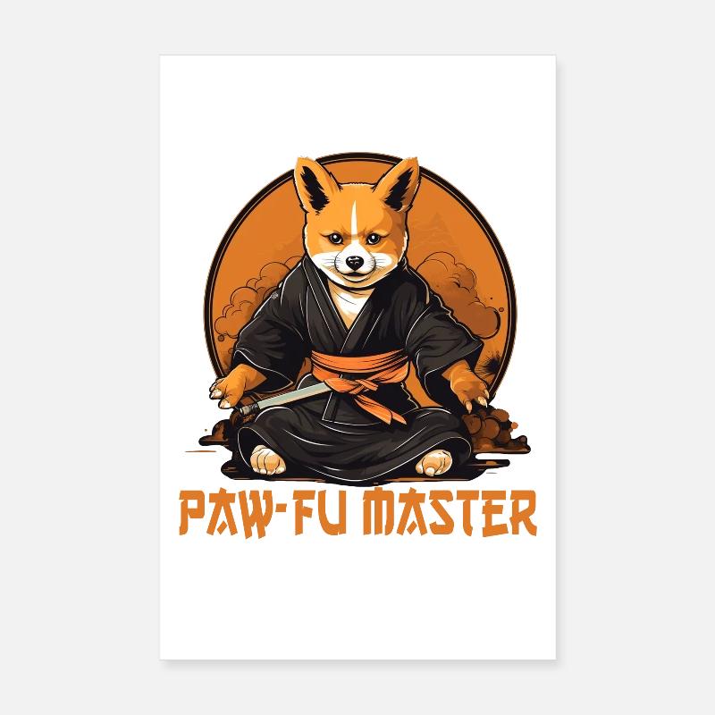 Ninja Corgi Chien Poster 20 x 30 cm