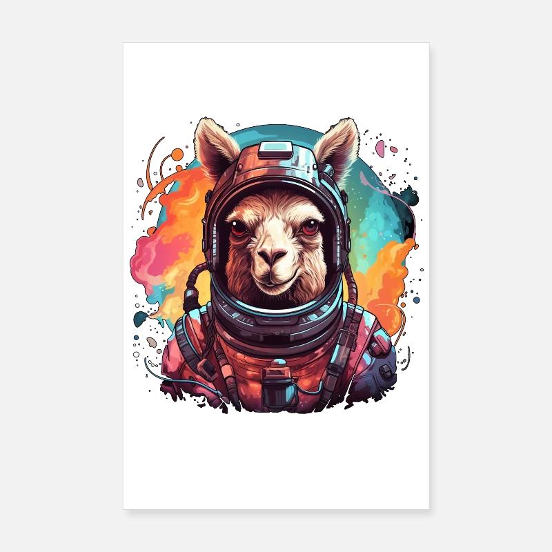 L’astronaute Lama Poster 20 x 30 cm