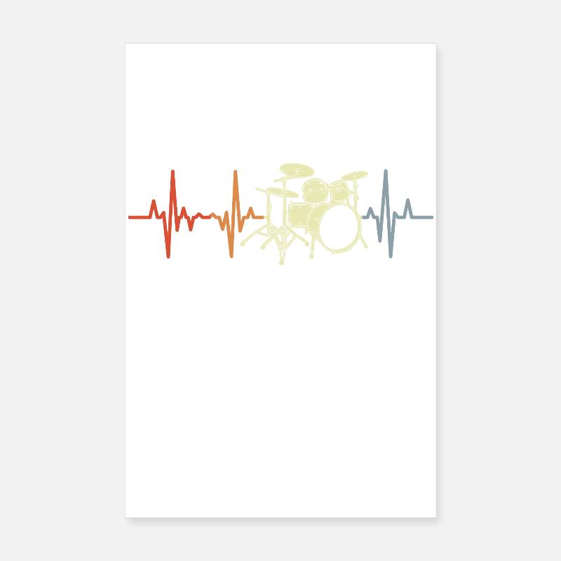 Batteur ECG Palpitations cardiaques Poster 20 x 30 cm