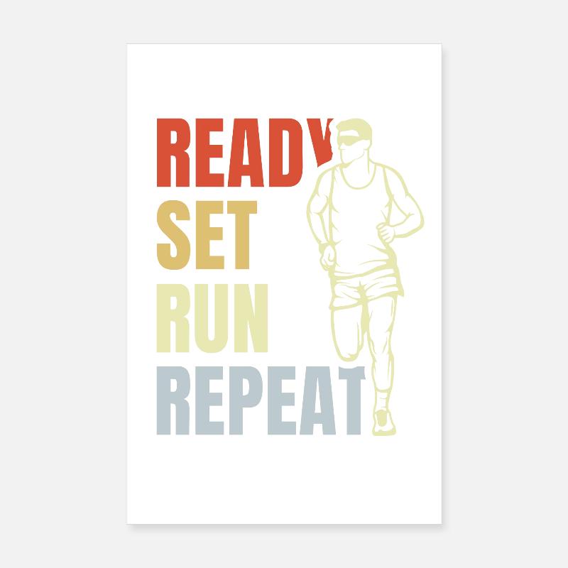 Ready Set Run Repeat Poster 20x30 cm