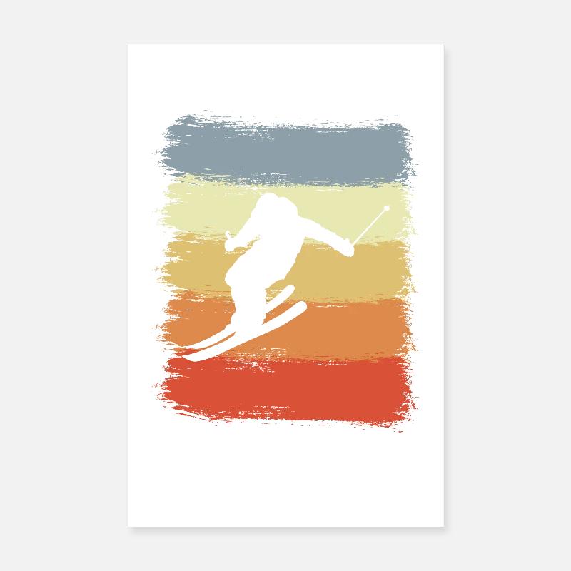 Vintage skiing Poster 8" x 12" (20x30 cm)