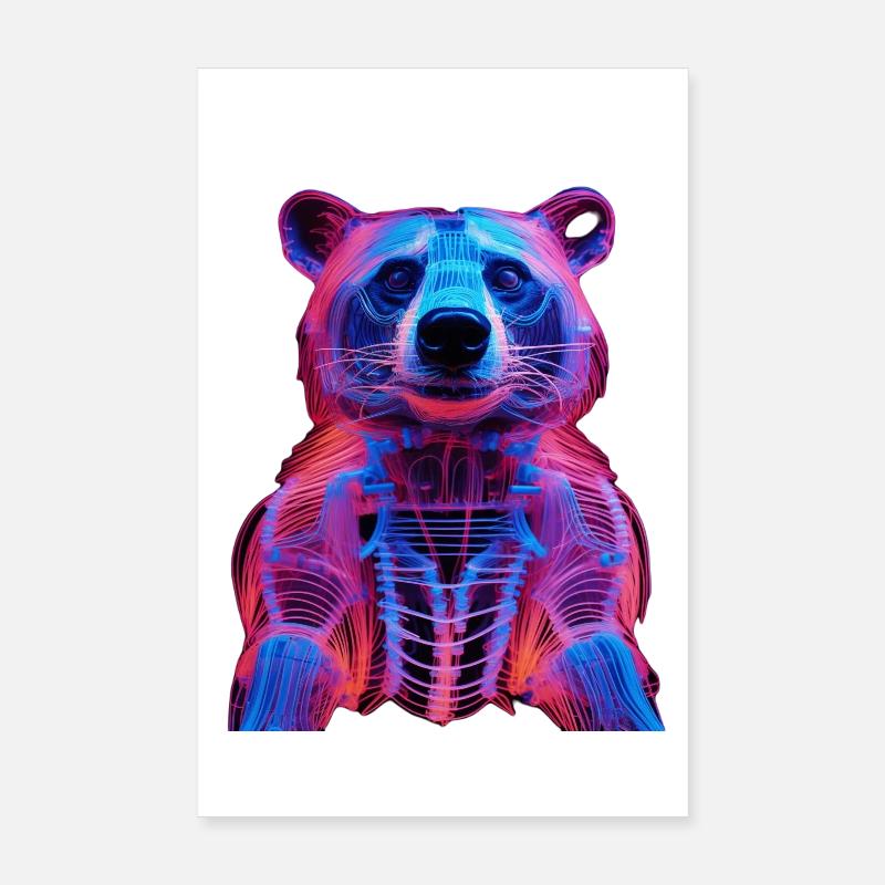 Neon-Hirschkäfer Design Poster 20x30 cm