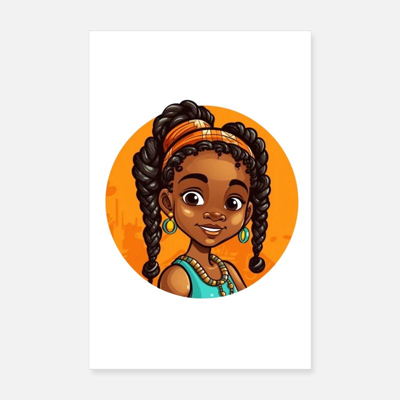 Illustration élégante d’afro-héroïne Poster 20 x 30 cm