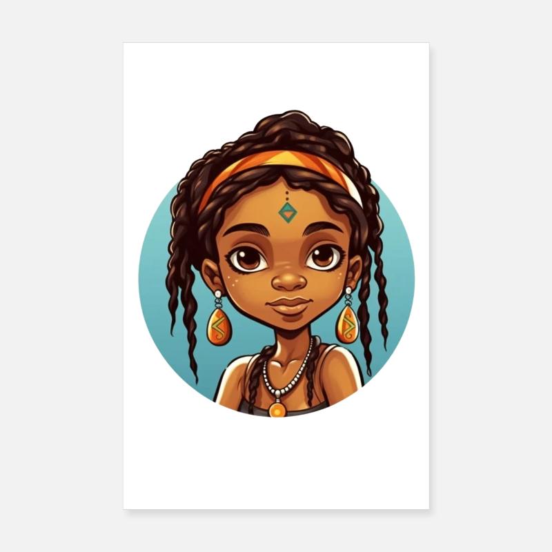 Afro Schwarz Kind Junge Mädchen Ethno Geschenkidee Poster 20x30 cm