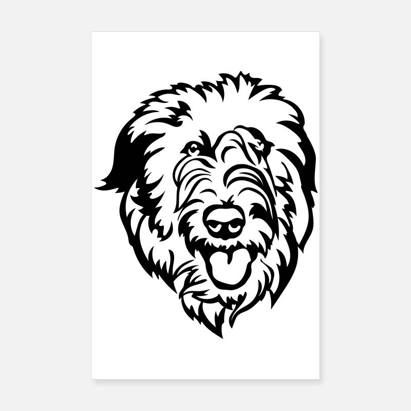 Irish Wolfhound Head Poster 8" x 12" (20x30 cm)