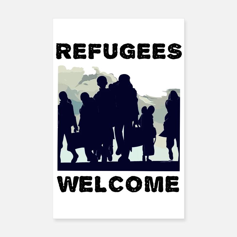 Les réfugiés accueillent la solidarité Poster 20 x 30 cm
