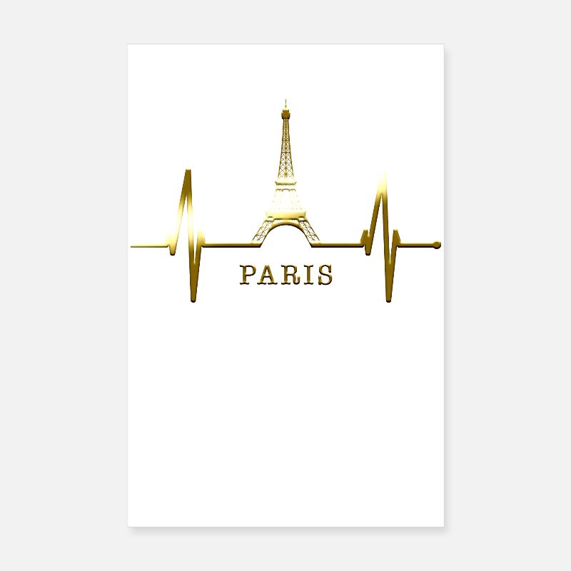 Paris Skyline Herzschlag Eiffelturm Frankreich Poster 20x30 cm