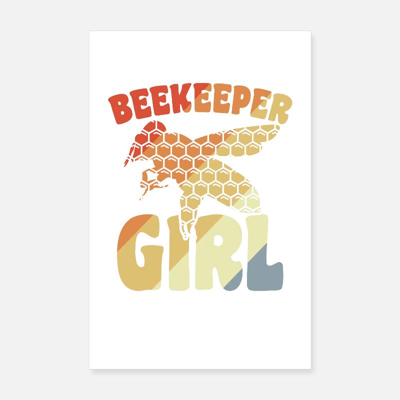 Lustiges Imkermädchen Poster 20x30 cm