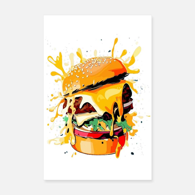 Cheeseburger Burger Lovers Poster 20 x 30 cm